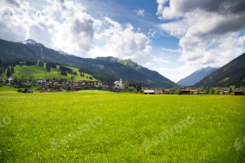 Preview: Alpine village Lermoos in spring, Austria