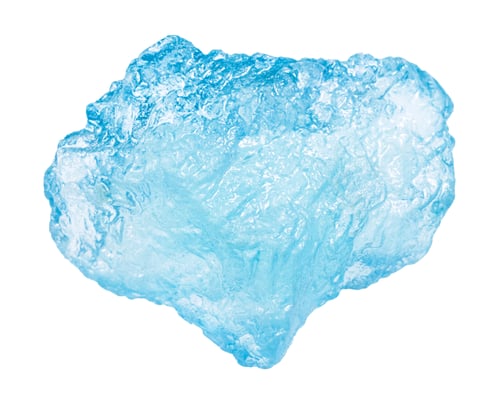 Preview: unpolished aquamarine mineral isolated on white