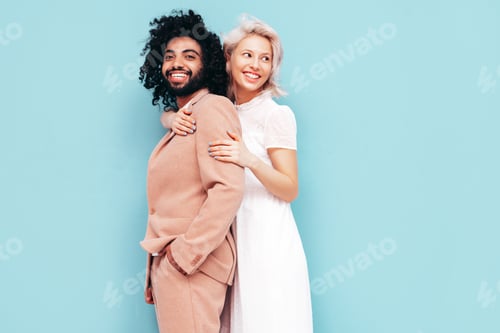 Preview: Smiling beautiful woman and her handsome boyfriend