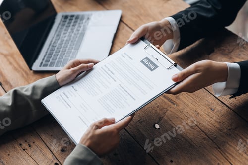 Preview: Person submitting resume to interview for a job with a company.