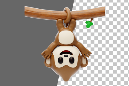 Preview: Monkey Hanging on a Tree 3D Illustration