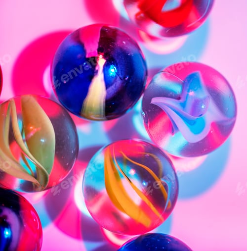 Preview: Closeup shot of glass marbles