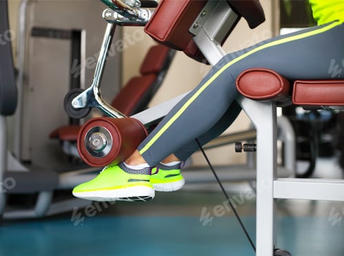 Preview: Young sporty women doing exercises in the gym centre