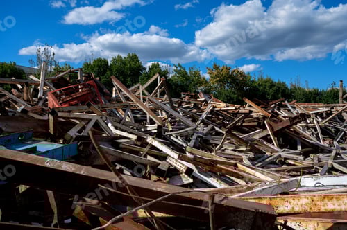 Preview: Scrap metal left on the ground after demolition