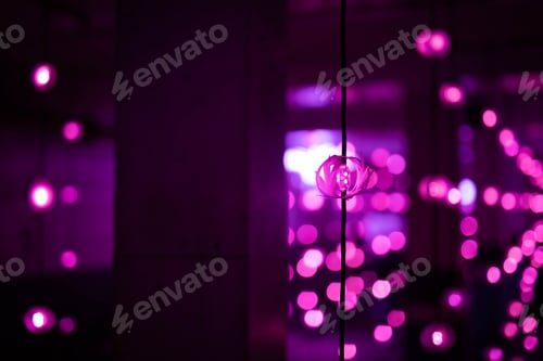 Preview: View of lights shining in dark tunnel