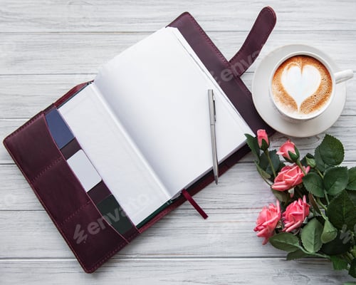 Preview: Burgundy leather notebook