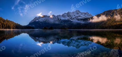 Preview: Amazing view of the Eib Lake in Garmisch-Partenkirchen in Bavaria, Germany, Europe