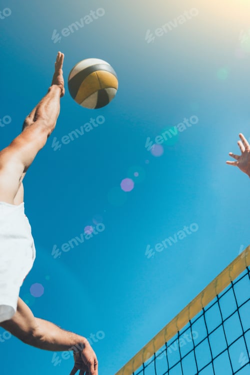 Preview: Beach volleyball detail - Males on the net