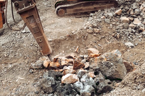Preview: Hydraulic crusher and track type excavator backhoe machinery working