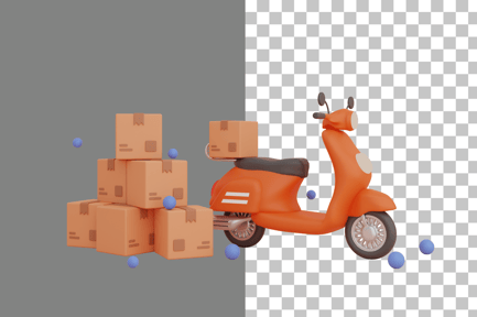 Preview: Delivery Scooter 3D Illustration