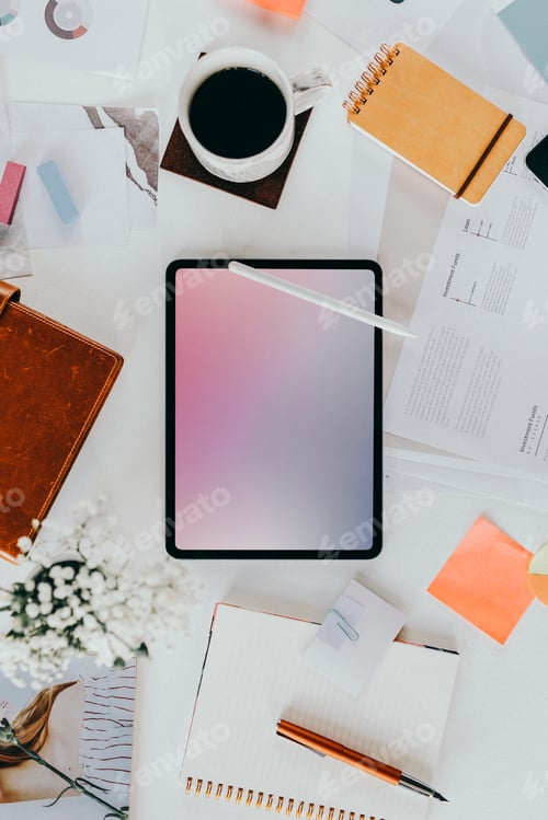 Preview: Digital tablet on a working desk