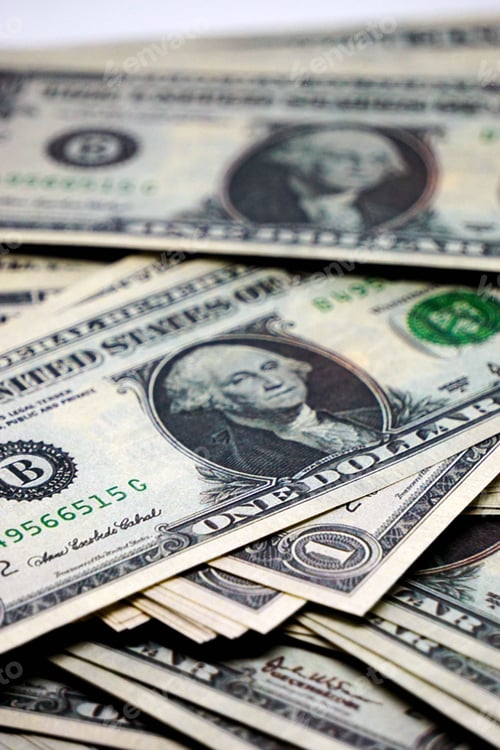 Preview: US dollar banknote as a background, vertical