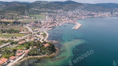 Preview: Aerial drone view of Urla district of Izmir, Turkey's third largest city. Iskele - Urla - Turkey
