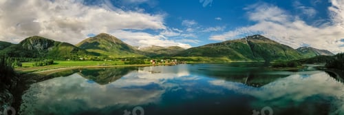 Preview: Panorama Beautiful Nature Norway.