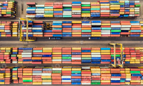 Preview: Top view of container terminal