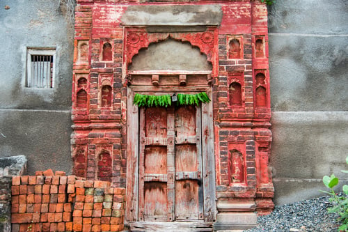 Preview: An old medieval door in a historic building
