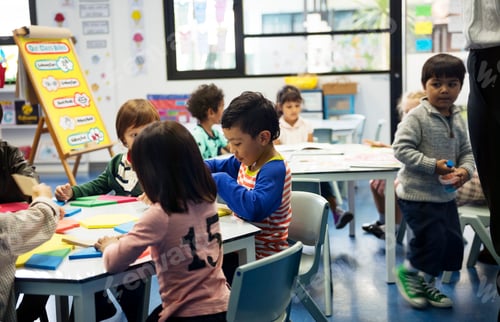 Preview: Group of diverse students at daycare