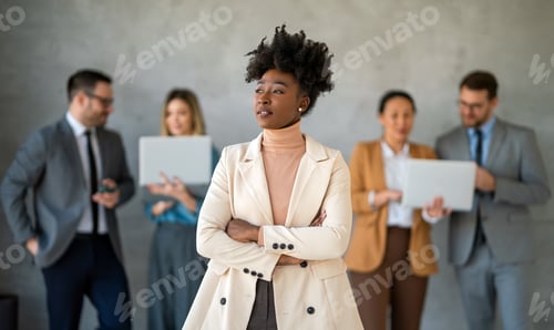 Preview: Success group of multiethnic entrepreneurs and business people achieving goals in corporate office