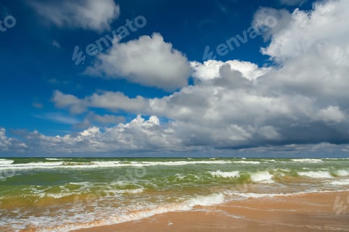 Preview: Baltic sea shore. Latvia, Ventspils. Summer day