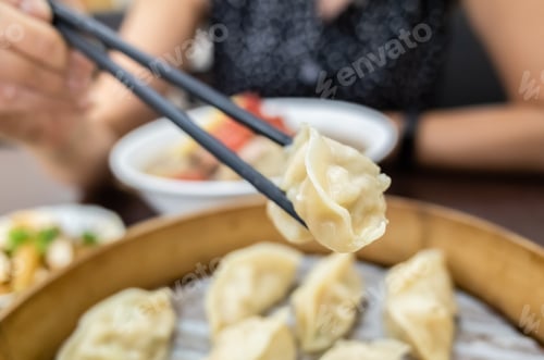 Preview: Taiwanese Famous Snacks Of Steamed Dumplings On Table In A Restaurant