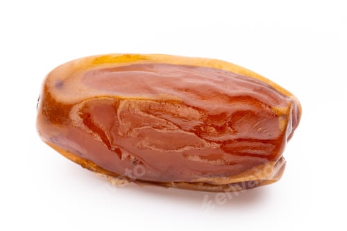 Preview: Dry dates isolated on white background. Top view. Flat lay pattern.