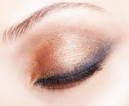 Preview: Close-Up Shot Of Female Closed Eye Make-Up In Smoky Eyes Style