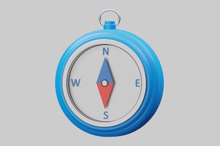 Preview: Turquoise camping compass navigation tool