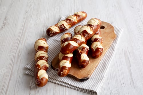 Preview: Homemade Soft Pretzel Sticks with Salt Ready to Eat