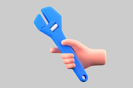 Preview: Cartoon hand holding wrench