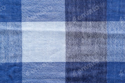 Preview: Texture Of Soft Woolen Checkered Fabric Of Blue Tone For An Abstract Design Background