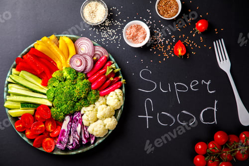 Preview: Salad.Raw mixed Vegetables.Vegetarian Buddha Bowl.