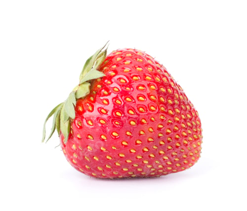 Preview: Ripe strawberry isolated on whiate background close up
