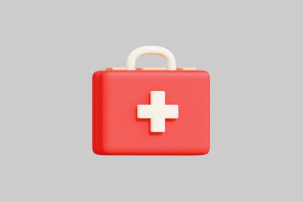 Preview: First aid kit with handle and cross
