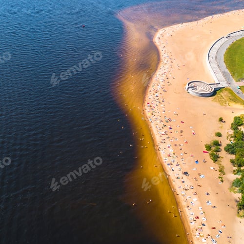 Preview: Aerial view of seashore and a beach