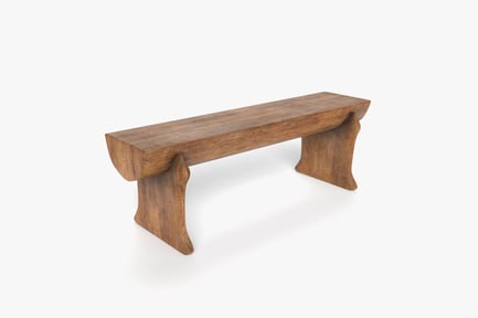 Preview: Rustic Wooden Log Bench for Outdoor Seating