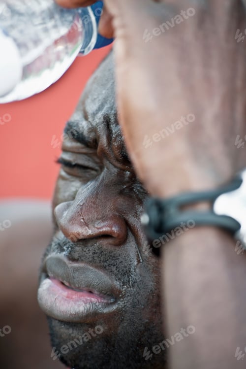 Preview: portrait, male athlete and water bottle