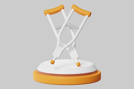 Preview: Cartoon crutches health aid design