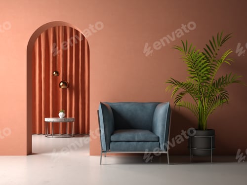 Preview: conceptual interior room 3d illustration
