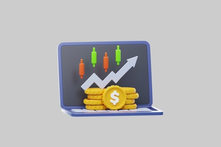 Preview: Financial growth laptop display