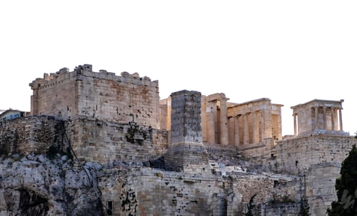 Preview: Meteora Greece Monastery building on top of rock isolated on white background
