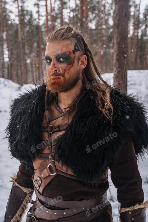 Preview: Intense Viking Warrior with War Paint