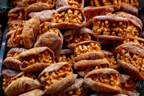 Preview: Pieces of dry candied fruits for background