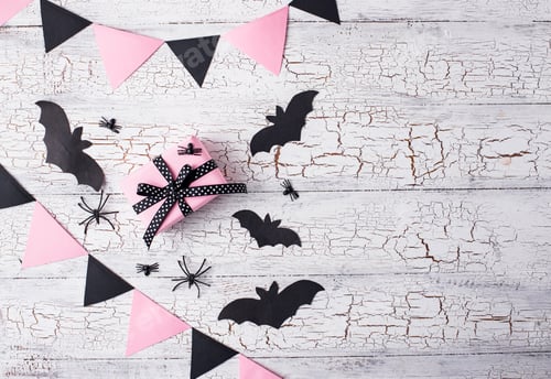 Preview: Pink and black decoration for Halloween