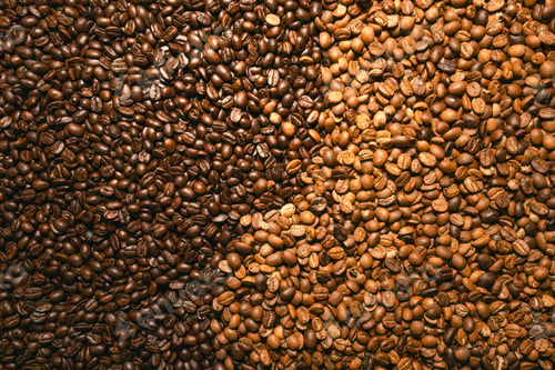 Preview: Background of roasted fresh brown Dark and light coffee beans