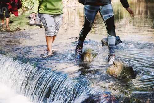 Preview: River ford walking, hiking outdoors