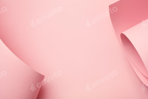 Preview: Pastel Pink Curved Paper Abstract Background, Creative Frame.