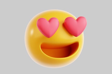 Preview: Heart eyes glossy emoji face