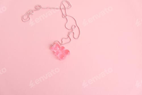 Preview: Pink Gummy Bear on a Silver Chain