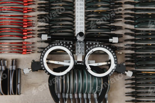 Preview: trial frame and trial lenses.