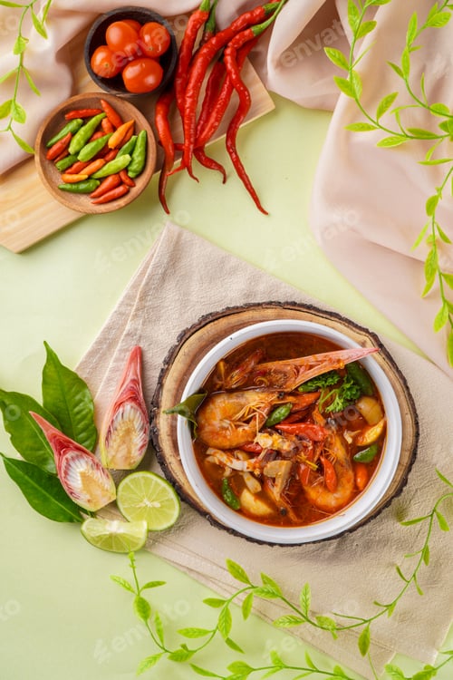 Preview: Shrimp soup bowl, Tom yum or tom yam